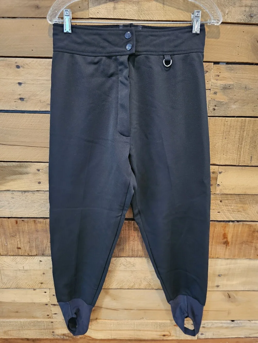 Vintage 1980's Kids Snuggler Ski Wear Black Stretch Stir-up Ski Pants Size 12
